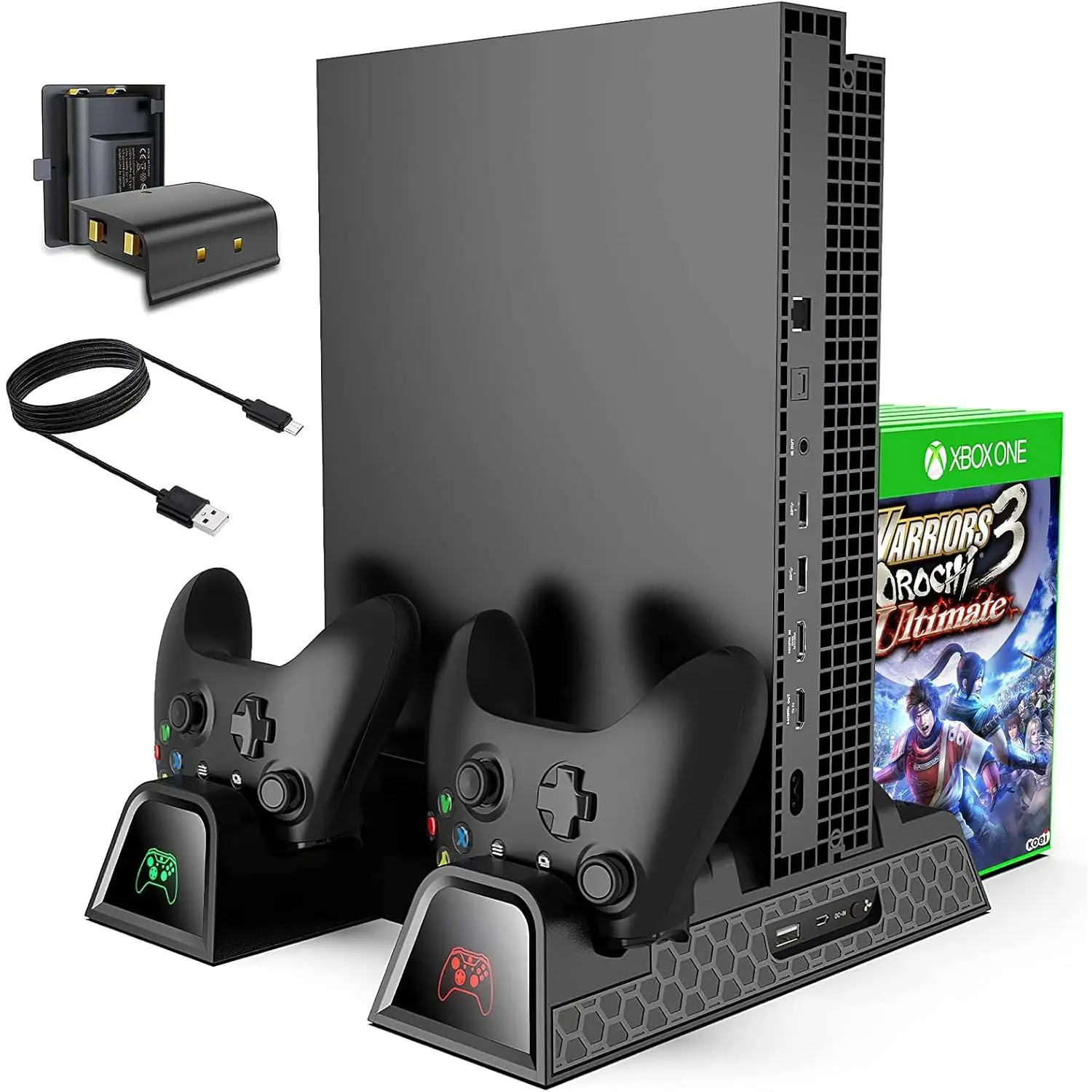 Cooling Stand for  One/One S/One X, CTPOWER Vertical  Station with 2 Pack 600mAh ,  Storage, Dual Controller  Station