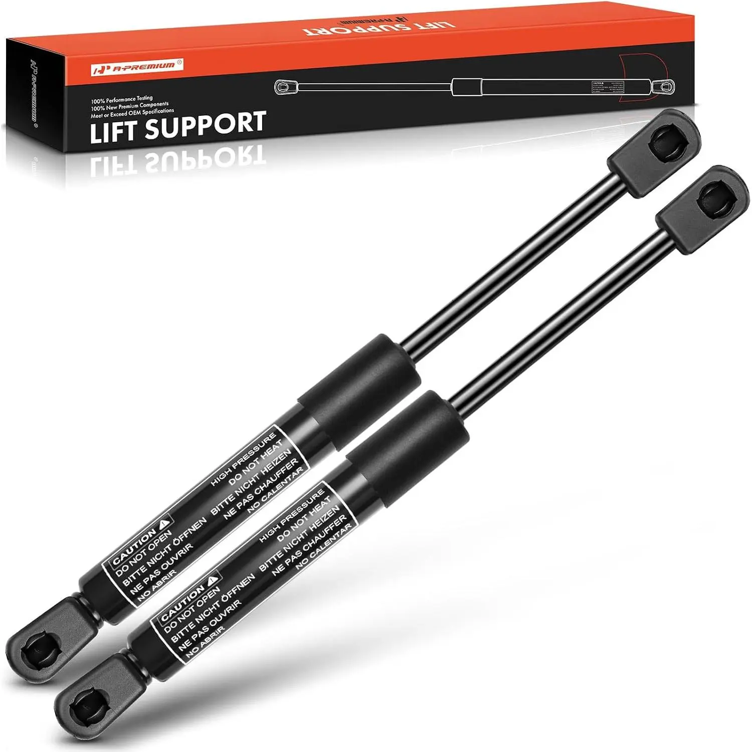 A-Premium 10 inch Gas Struts 25 Lb/110 N Lift Supports 10.14" Spring | For Camper Shell Shocks RV Storage Bed Tonneau Cover Storage Toolbox Cabinets Floor Hatch Window Basement Door, Set of 2