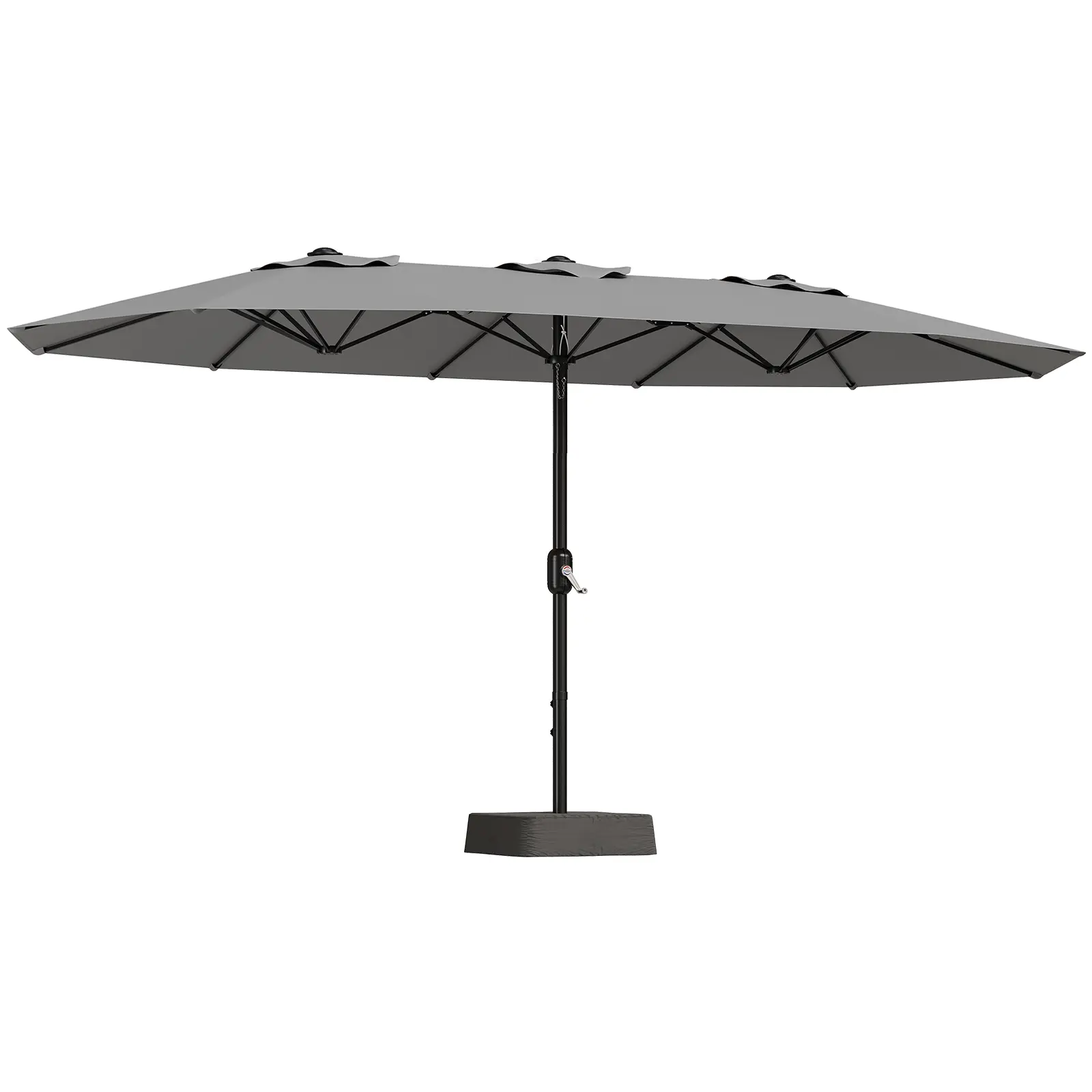 15FT Double Sided Patio Umbrella With Base Included Extra Wide Rectangular Market Umbrella UV Protection Large Outdoor Sun Shade For Poolside Lawn Garden And Backyard Seating