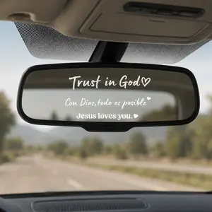 Smooth Vinyl Mirror Wall Funny Solgan Series Stickers,Con Dios Todo Es Posible | Jesus Loves You Trust in God, Minimalist Faith Quote Daily Reminders, Waterproof Home Decor & Tumbler Ornaments # diy adorable xmas sticker colorful senate campaign tile