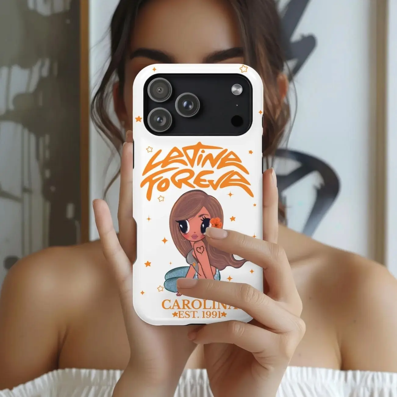 5 ops Personalized Latina Foreva K---arol G Tough Phone Case, Custom Country Kawaii Case Cover for iPhone & Samsung