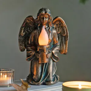 Outdoor Angel Statues, Solar Light, Solar Angels for Cemetery Grave,Guardian Angel Statue Praying Angel Statues Patio Lawn Yard Porch Decoration Home,
