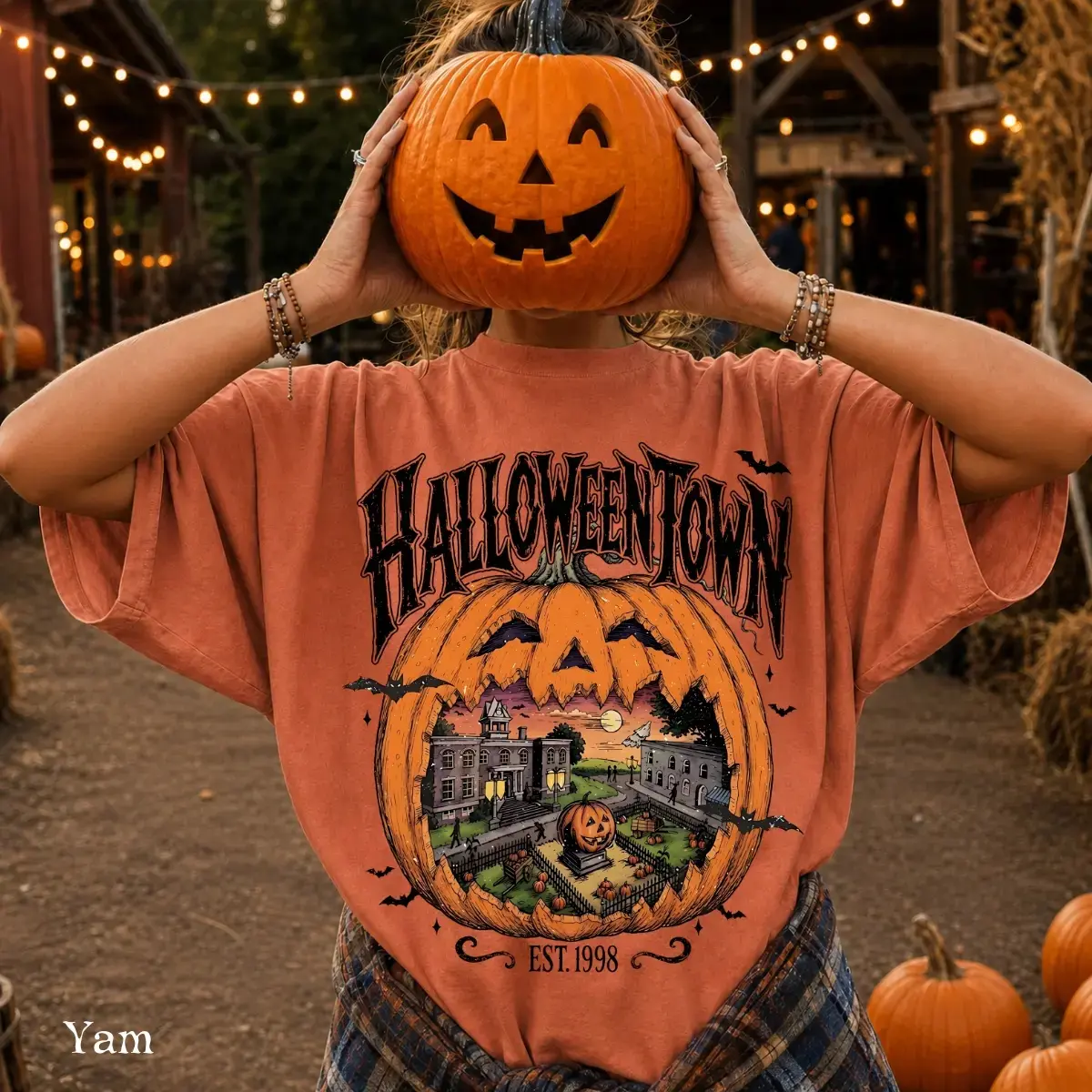 Comfort Colors Halloweentown Est 1998 Halloween T-Shirt, Vintage Pumpkin Town Graphic Tee, Spooky Fall Fan Shirt Gift