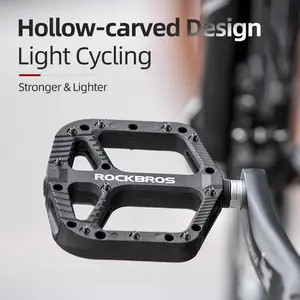 ROCKBROS Mountain Bike Pedals Nylon Composite Bearing 9/16" MTB Bicycle Pedals with Wide Flat Platform