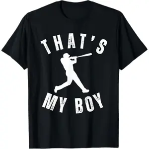 Charming Cotton T-shirt Featuring That's My Boy Baseball Mom Design