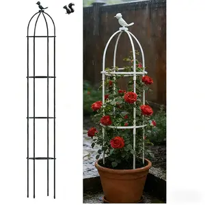 Garden Obelisk Trellis for Climbing Plants- Specially Made High-hardness Plastic Pipes, Garden Outdoor Indoor Potted Plant Support for Clematis Vine Jasmine Support