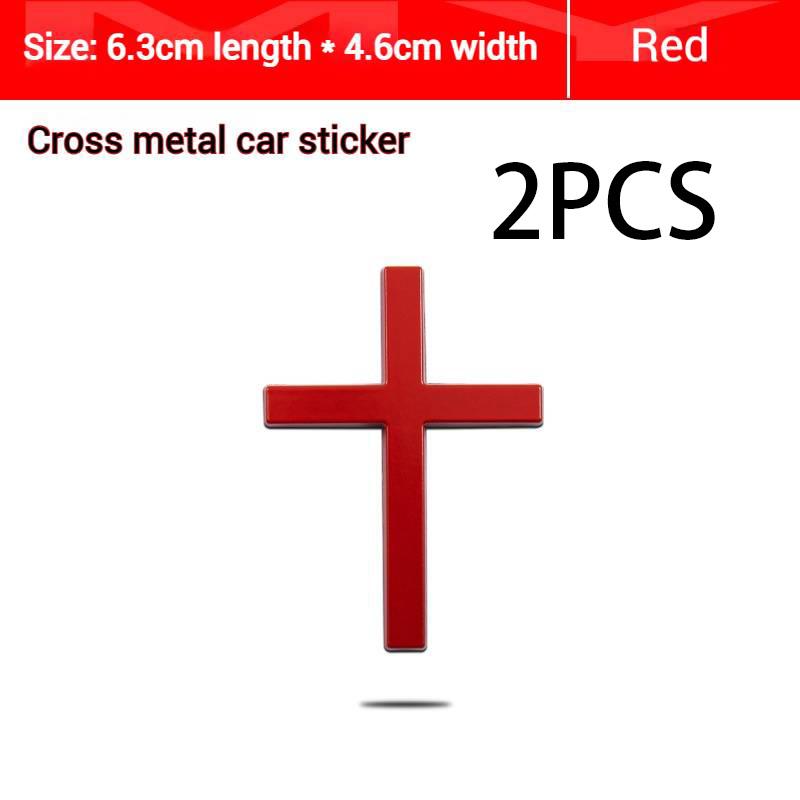 2/4 PCS – 3D Metal Cross Decals – Scratch-Concealing, Personalized Decorative Side Emblems