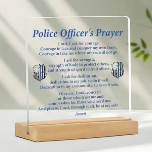 Police Gift for Men & Women, Police Graduation Gift, Acrylic Desk Decor Sign, Transparent Office Decoration, Law Enforcement Gift, Motivational