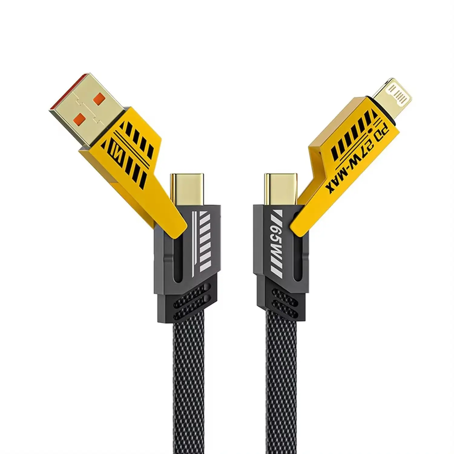 4-in-1 65W Convertible Fast Charging Cable for iPhone & USB-C Devices Add to cart Buy now | Multi-Device Support | High-Speed | Compact & Tangle-Free