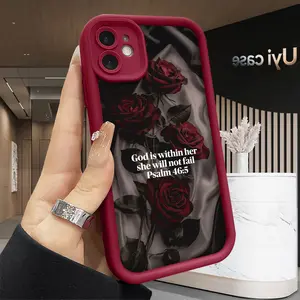 God is within her Case for iPhone 17 Air 16 15 14 Pro Max 13 12 11 X XS Plus Rugged Durable Shockproof Anti-Scratch Soft Silicone Case with Psalm 46:5 Design