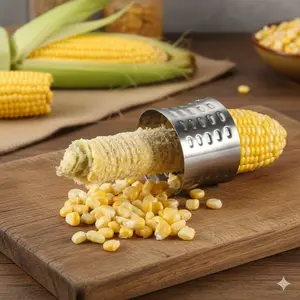 Efficient Hand Corn Sheller Kit - Splash-Proof Non-Slip Grip Manual Corn Kernel Remover for Home & Camping Food Prep Corn Peeler