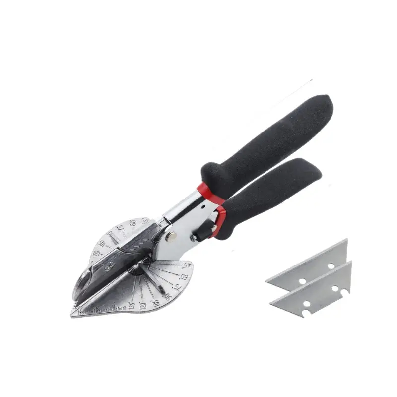 Multi-Angle Mitre Cutting Scissors, Angle-Guided 45-135 Degree Adjustable Edge Cutter, PVC Pipe Cutter Hand Tool for PVC Plastic, Soft Wood, Home DIY Projects, Angle-Guided Scissors