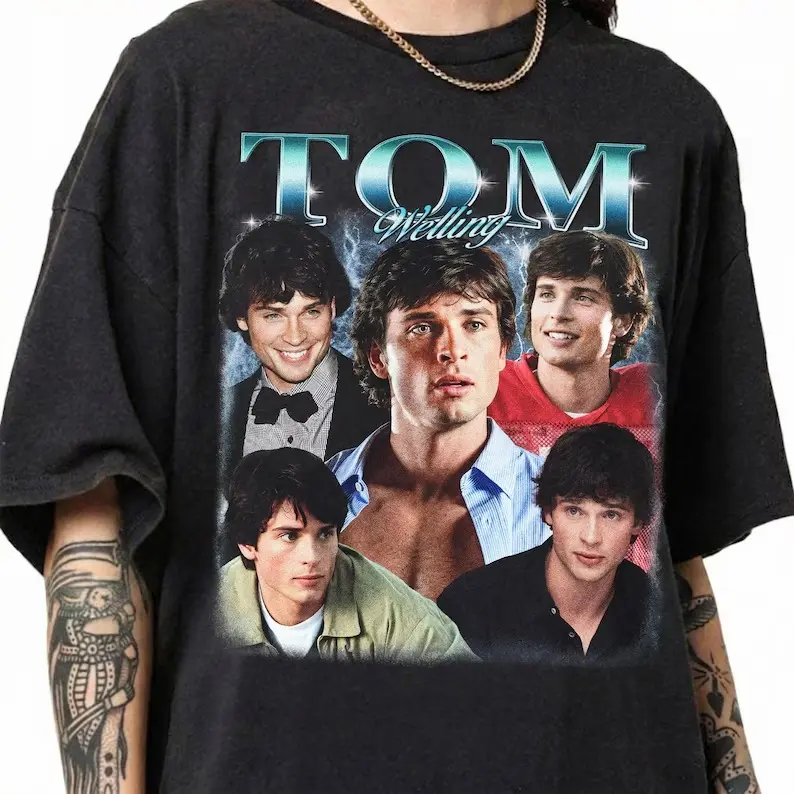 Tom Welling Shirt, Smallville Vintage Tee, Clark Kent Graphic T-Shirt, Retro Actor Homage Shirt, TV Show Fan Tee, Gift for Smallville Fans