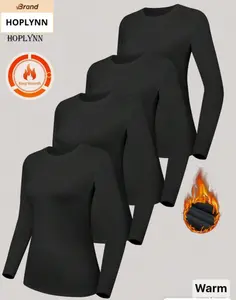 TELALEO 4 Pack Women's Thermal Shirts Fleece Lined Athletic Tops Long Sleeve Compression Workout Baselayer for Cold Weather Essential Fitness Basic Minimalist Quick-Dry Men's Polo Slim Shape Moisture Wicking T-Shirt Fishing Ribbed Tank Tops stretchy Vinta