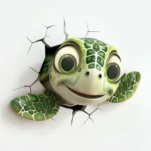 Peeking 3D Rabbit Redpanda Turtle for Car Bumper, Window, Car Panel, and Trunk Cute Funny Vinyl Waterproof Unique Car Sticker