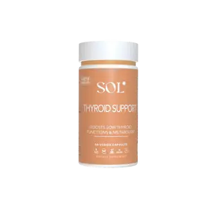 Thyroid Support Ashwagandha Turmeric Ginger, Vegan Gluten Free, Non-GMO, Doctor Formulated Herbal Capsules by Sol Nutrition