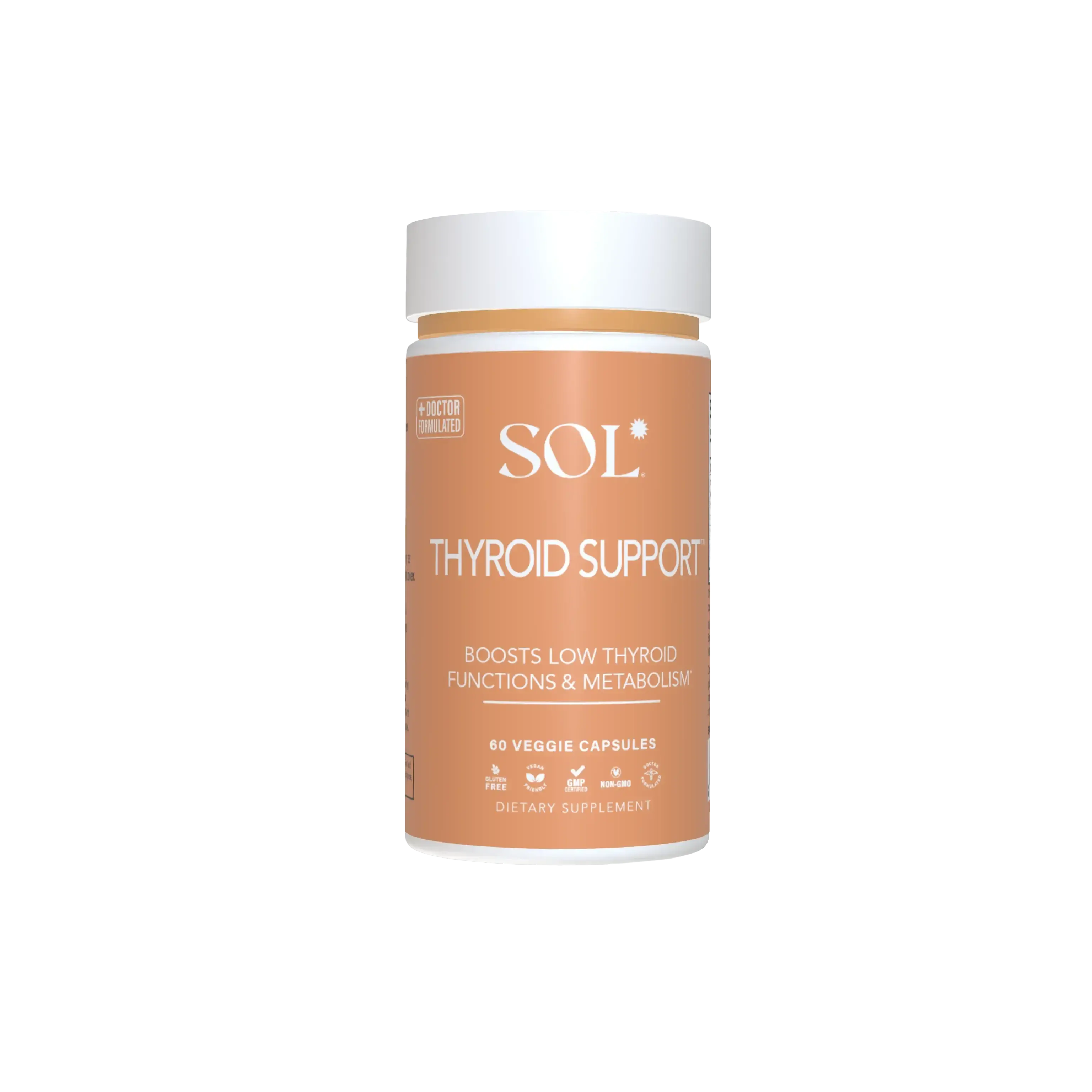 Thyroid Support Ashwagandha Turmeric Ginger, Vegan Gluten Free, Non-GMO, Doctor Formulated Herbal Capsules by Sol Nutrition