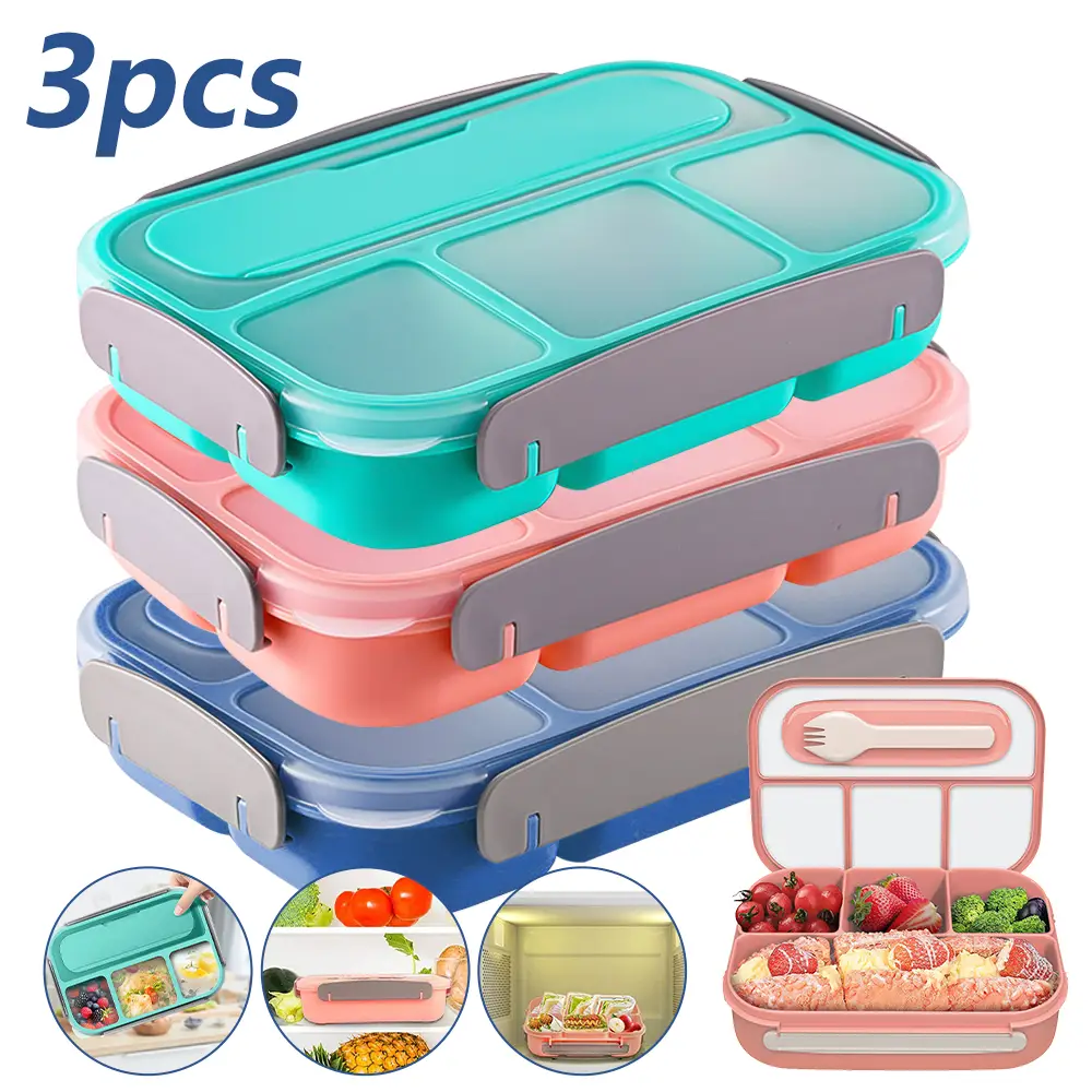 3-pack 1L Lunch Box,Lunch Box Containers, Mom’s Choice, Microwave and Dishwasher Safe Lunch Box, Best Gift Tableware