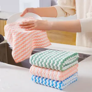 3 Pack Microfiber Cleaning Cloth, Kitchen Towels for Dish Drying Washing, Absorbent Streak Free Lint Free Rags for Cleaning, Reusable and Washable Towels - 10" X 10"