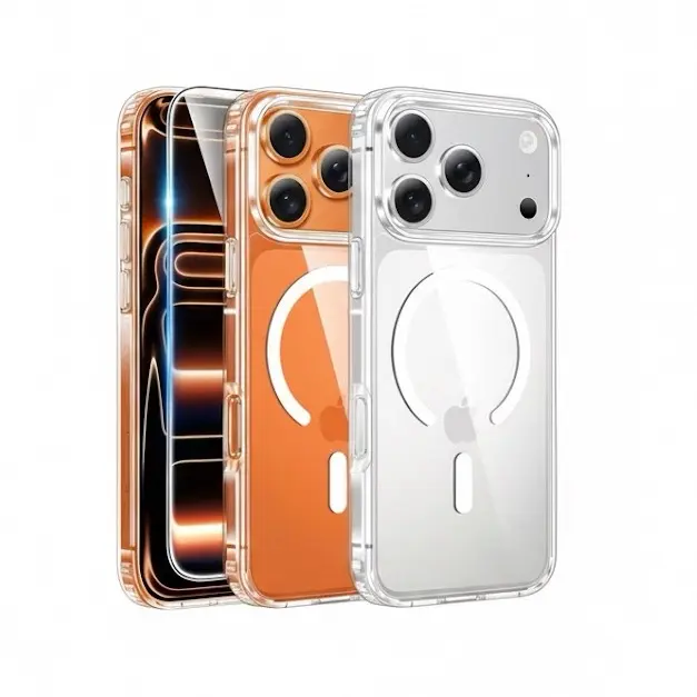ARKCASE iPhone 17 Pro Max Case Clear Magnetic MagSafe Compatible Slim Shockproof Protective Cover with Screen Protector Anti-Yellowing Tech