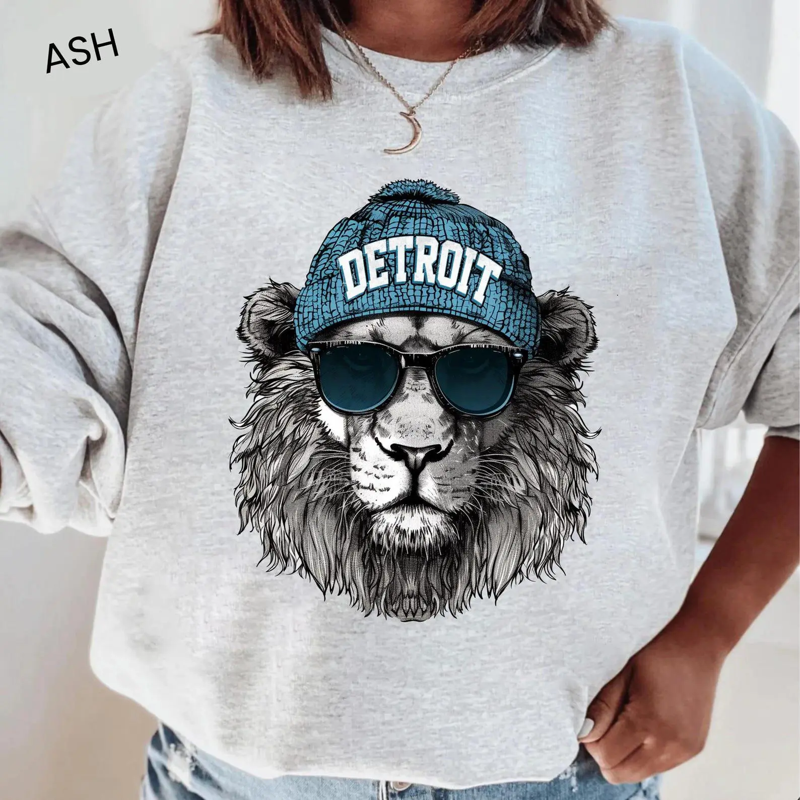 Detroit Football Mascot Sweatshirt, Trendy Detroit Fan Shirt, Football Crewneck, Lion Hoodie, Game Day Sweater