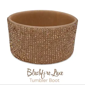 Blushfire Luxe Crystal Tumbler Boot – Rose Gold Rhinestone Stanley Boot – Sparkle Cup Bottom Protector – Fits 40oz & 30oz Quencher