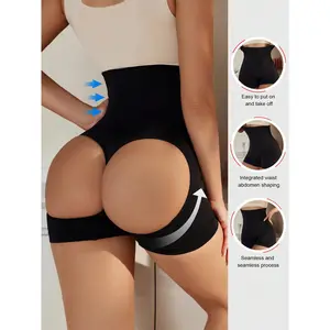 Solid Cut Out Back Shapewear Shorts