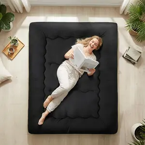Thickened Japanese Tatami Floor Mattress, Foldable Portable Sleeping Pad, Roll Up Soft Floor Bed for Bedroom Dorm Kids Lounging