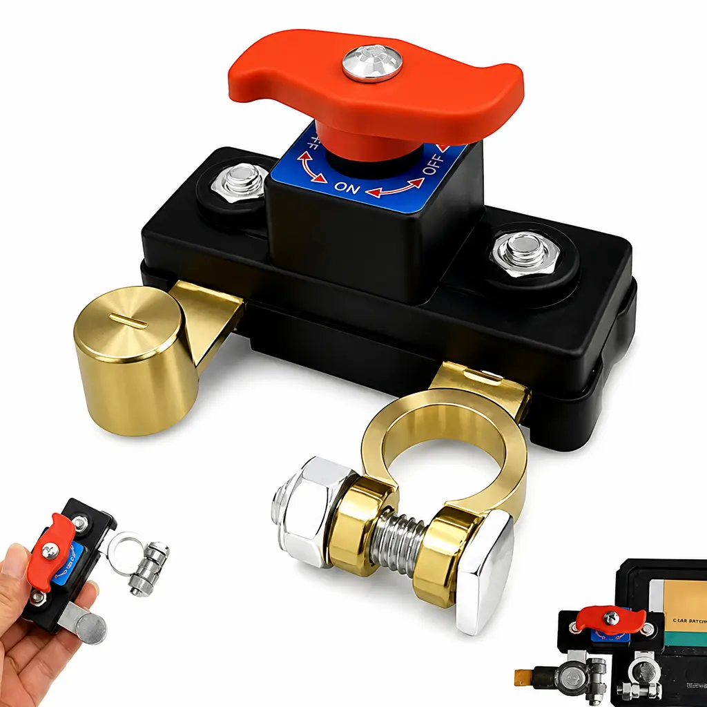 Heavy Duty Smart Car Battery Disconnect Breaker Switch - Pure Copper Core, High Conduction, Easy Install, Current Control, Power Off, Stable Flow for Cars/Trucks/RVs, Safe Isolation, Father's Day Gift Option