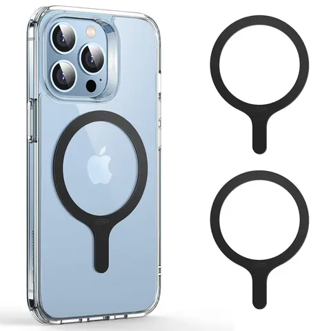 ESR MagSafe 360 Sticker & Ring Magnet 2-Pack, Universal Smartphone Magnetic Wireless Charger Conversion Kit, Mobile Phone Accessories for Mount/Stand Compatible with iPhone 17/16/16e/15/14/13/12/11, Samsung Galaxy, Google Pixel 10