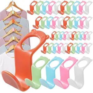 SLMT Clothes Hanger Connector Hooks 50PCS Space Saving Hanger Extender Hooks Closet Organizer for Plastic Hangers Velvet Hangers Wooden Hangers Wire Hangers Heavy Duty Hangers Hanging Lightweight