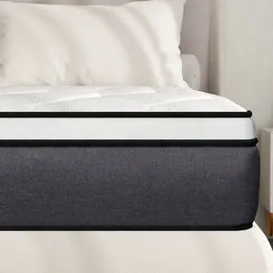 BOMASS 12" 14" Hybrid Mattress Twin Full Queen King Gel Memory Foam Individual Pocket Spring Mattresses Medium Firm Pressure Relief
