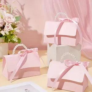 10 Piece Faux Pearl Decor Gift Bags, Elegant Party Favor Packaging, Durable and Stylish Design, Wedding Party Packaging, Perfect for Gifts