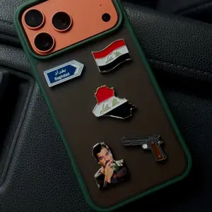 Iraq Phone Sticker Iraqi Flag Metal Sticker for Laptop Tablet Car Decal Arabic Accessory Iraq Gift Idea for ip17promax ip17 ip16promax Premium Metal Finish Lightweight Easy to Apply Strong Adhesive Backing
