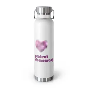 Protect Democracy Heart 22oz Insulated Copper Water Bottle