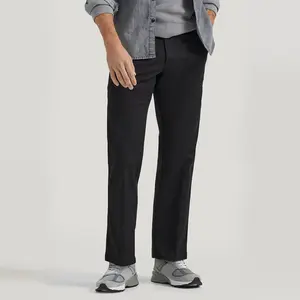 Men's Modern-Style Straight-Leg Canvas Pants in Dark Colors