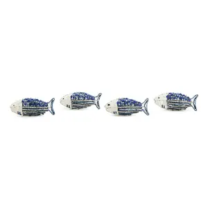 MacKenzie - Childs Set of 4 Go Fish Napkin Rings
