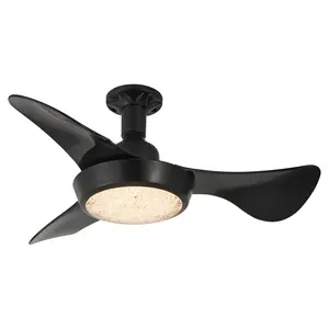 25" Crystal Ceiling Fan | Quiet DC Motor & Remote