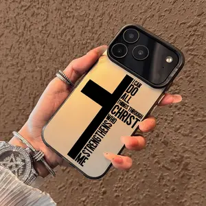 Jesus Bible Scriptures Pattern Case for iPhone 17 Pro Max 17 Air 16/15/14/13/12/11 Pro Max XR XS E Plus Retro High-end Shockproof Drop Screen Protection Cute Durable PC Smartphone Cover Cellphone Casing