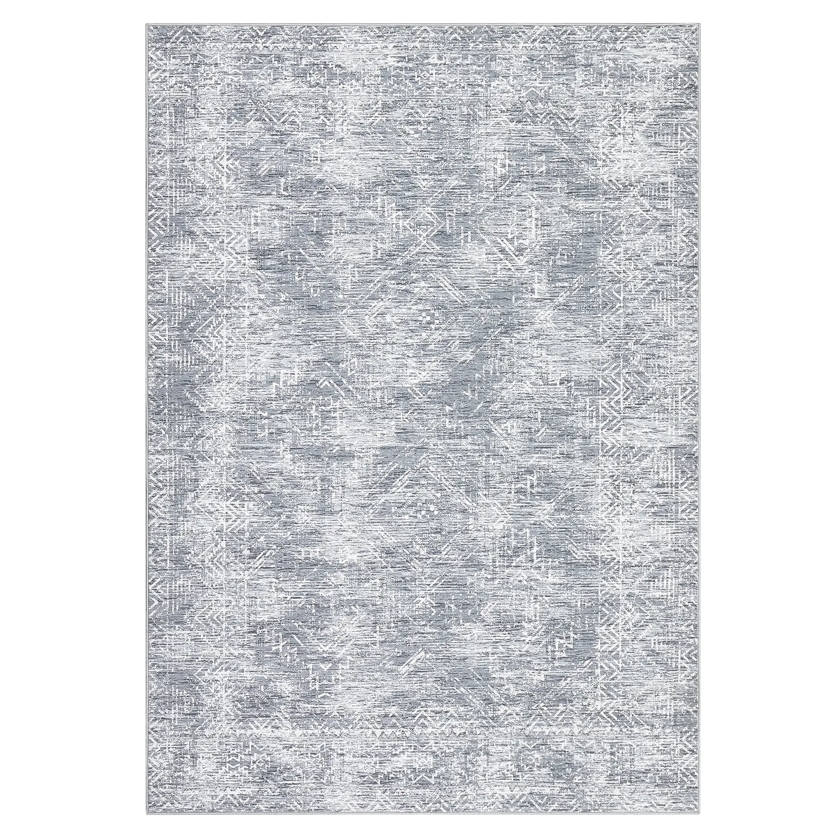 8x10 ft Polyester Area Rug - Cashmere Gray Rectangular Modern Abstract Geometric Rug, Foldable, Washable Easy-Care Material, Ideal for Hallway & Bathroom, Modern Abstract Rug