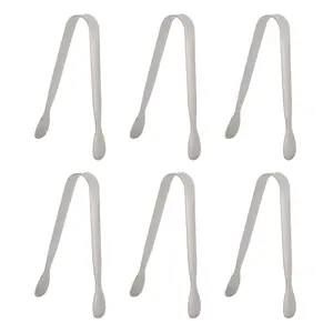 6PCS Mini Small Tiny Tongs, 4.25Inch Stainless Steel Small Tongs for Serving Food, Durable Kitchen 304stainless Steel