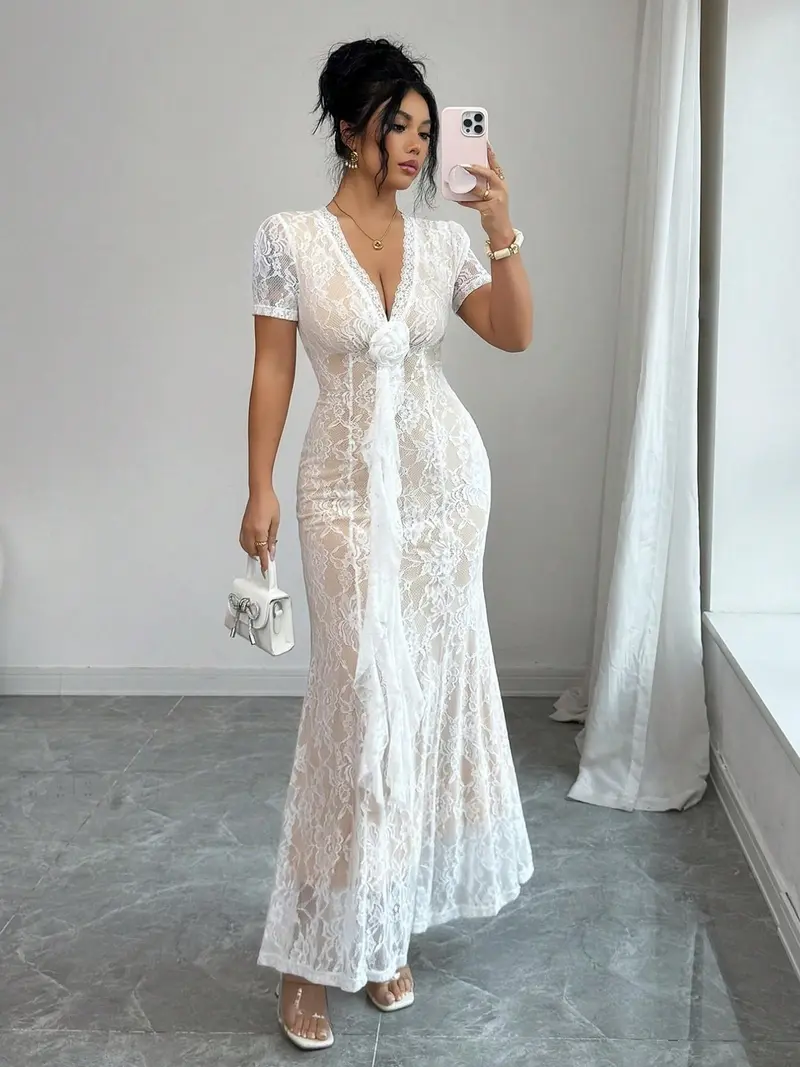 long sleeve white lace dress - TikTok Shop long sleeve white lace dress - TikTok Shop