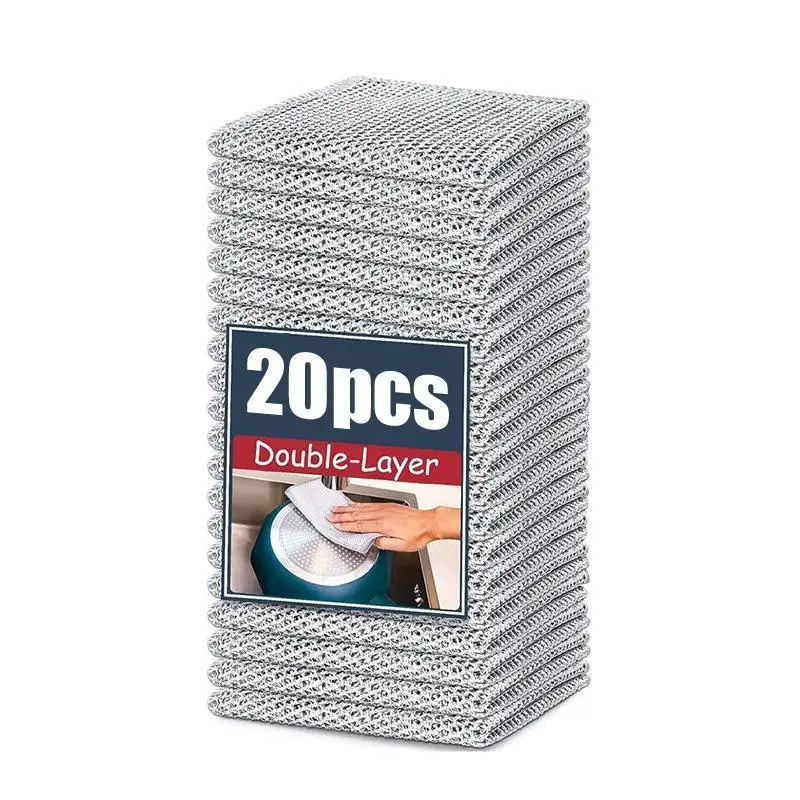 10/20-Pack Premium Stainless Steel Dish Scrubbers – Heavy Duty Non-Scratch Cleaning Pads for Pots, Pans & Sinks | Reusable, Rust-Proof & Dishwasher Sa