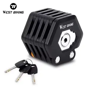WEST BIKING Portable Anti-Theft Chain Key Locks Motorcycle Security Bicycle Folding Lock Bicycle Parts Electric Foldable Bike Home Door Lock Bike Accessories Bike Gear