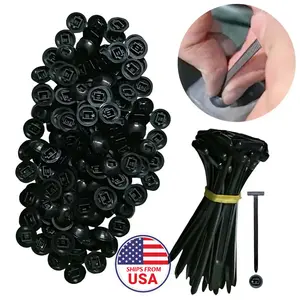 [Ship from US] 100 Pcs Nylon Cable Tie Buckle Self-Locking Zip Ties Holder with Pin And Button Multi-Purpose Cable Tie Tool for Car Repair