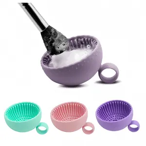 1 Pcs Make up Brush Washing Bowl, Makeup Brush Cleaner Machine, Silicone Brush Scrubber Bowl, Portable Washing Tool Cosmetic Brush Cleaner