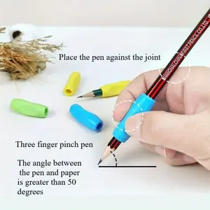 5pcs Pen Gripper Corrector for Posture Correction, Soft Silicone Pen Cover, Suitable for Various Pens, Pencils, Ballpoint Pens, and Rollerball Pens, Ideal for Beginners