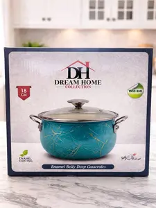 Dream Home Collection 18 CM Enamel Belly Deep Casseroles