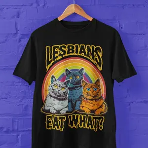 Lesbians eat what vintage oversized shirt, LGBT funny shirt, LGBT vintage shirt, oversized unisex shirt, pride month shirt, meme t-shirt H