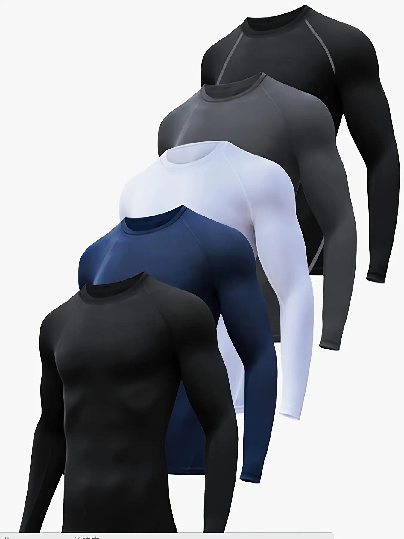 5PS/set premium long sleeve compression shirts form -workout, fitness, and outdoor activities - soft, stretchy, and comfortable gear men's long Sport Pullover Running Training Top